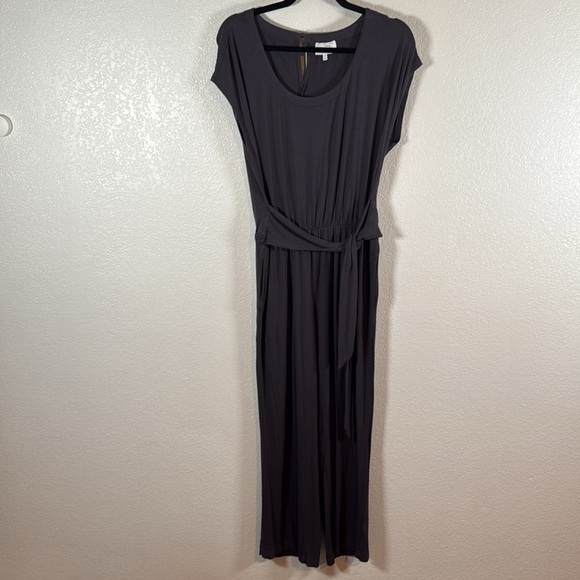 Soma Weekend Slate Gray Tie Waist Lounge Jumpsuit Size Medium - Picture 3 of 8